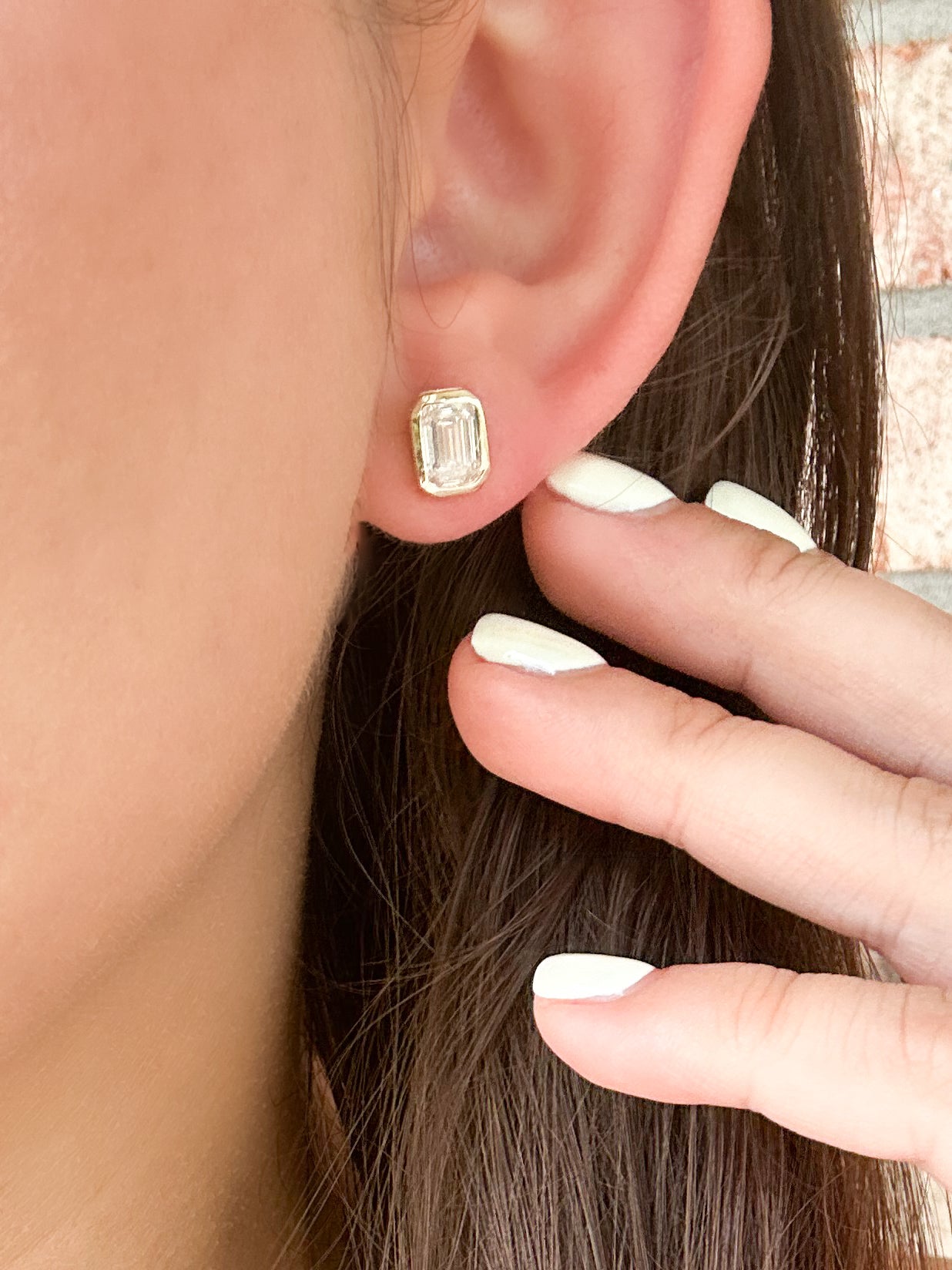 Bezel-Set Lab-Grown Diamond Stud Earrings