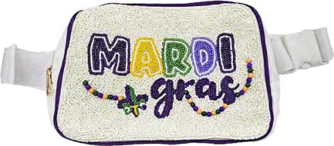 Beaded Mardi Gras Belt Bag