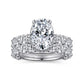 18K White Gold Oval Hidden Halo Diamond Engagement Ring (Does Not Include Center Stone)