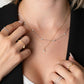Dainty Pear Shape Bezel Set Paperclip Diamond Fashion Pendant