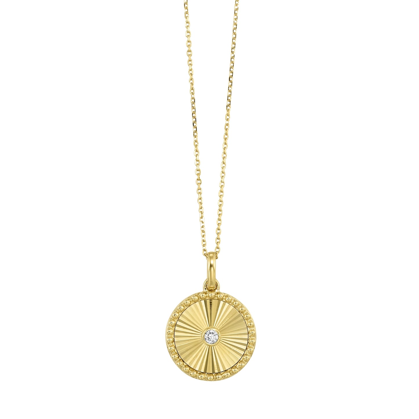 10K Yellow Gold Diamond Circle Pendant