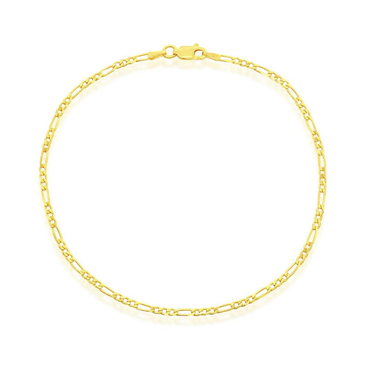 Gold-Plated 2mm Figaro Anklet