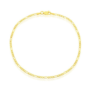 Gold-Plated 2mm Figaro Anklet