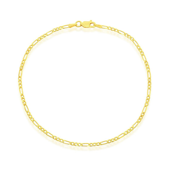 Gold-Plated 2mm Figaro Anklet