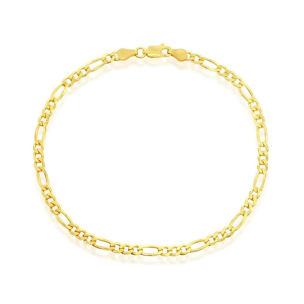 Gold-Plated 3.5mm Figaro Anklet