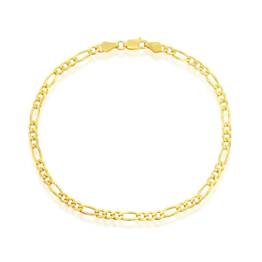 Gold-Plated 3.5mm Figaro Anklet