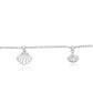 Sterling Silver Alternating Flat & Puffed Seashell Anklet