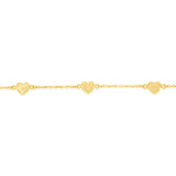 Gold Plated Station Hearts Anklet