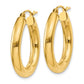 14K Polished 4mm Lightweight Tube Hoop Earrings