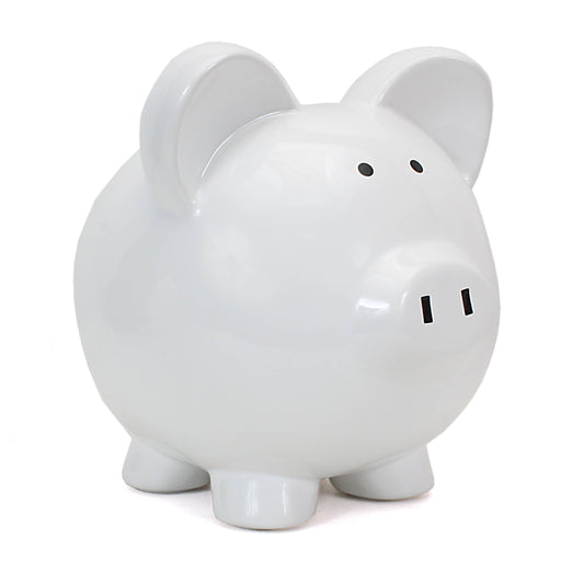 White Boss Hog Ceramic Piggy Bank