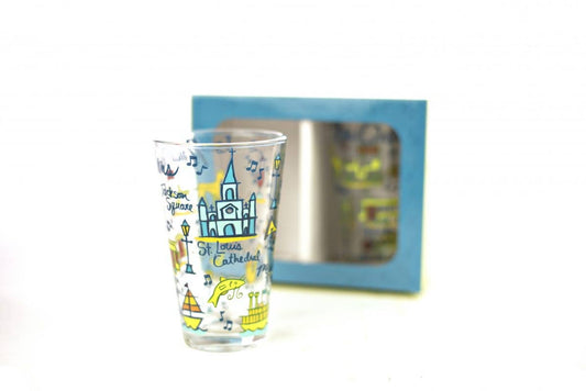 Vintage New Orleans Juice Glasses Set of 2