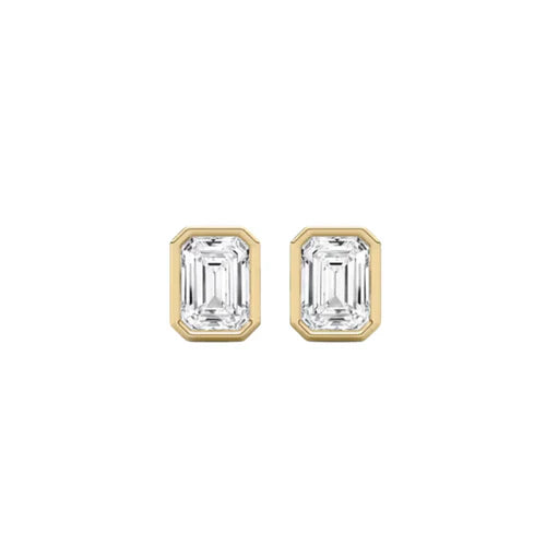 Bezel-Set Lab-Grown Diamond Stud Earrings