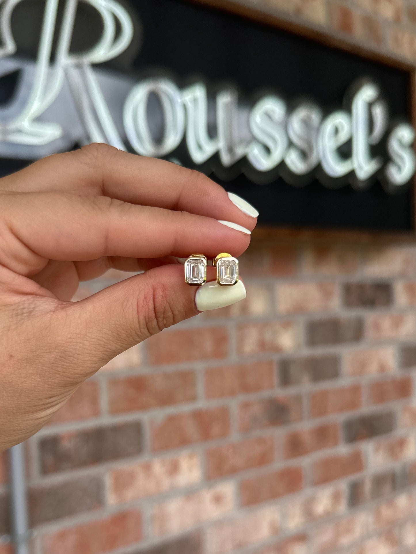 Bezel-Set Lab-Grown Diamond Stud Earrings