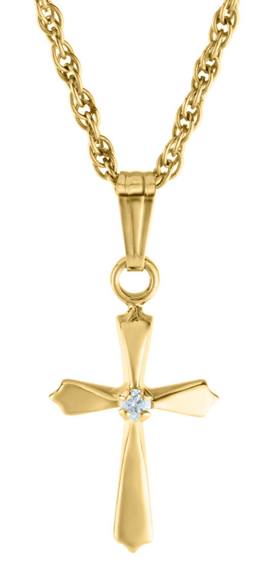 Gold Diamond Cross Pendant