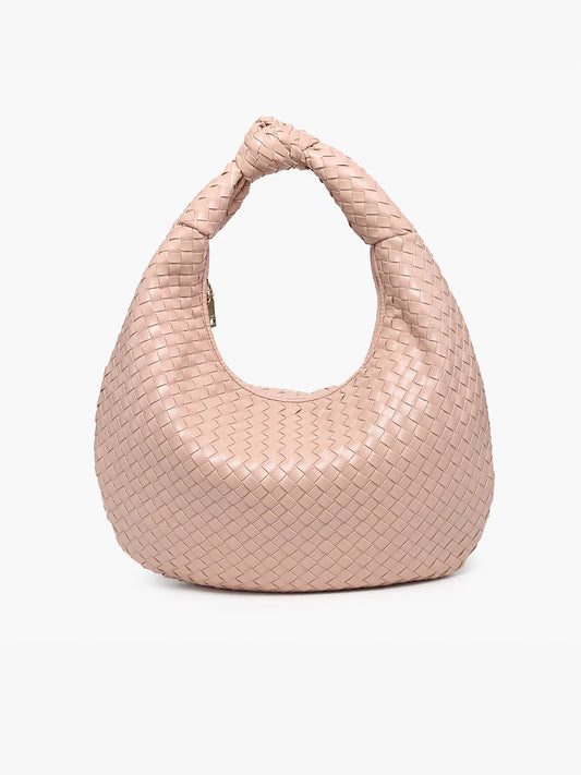 Valentina Vegan Woven Hobo in Nude