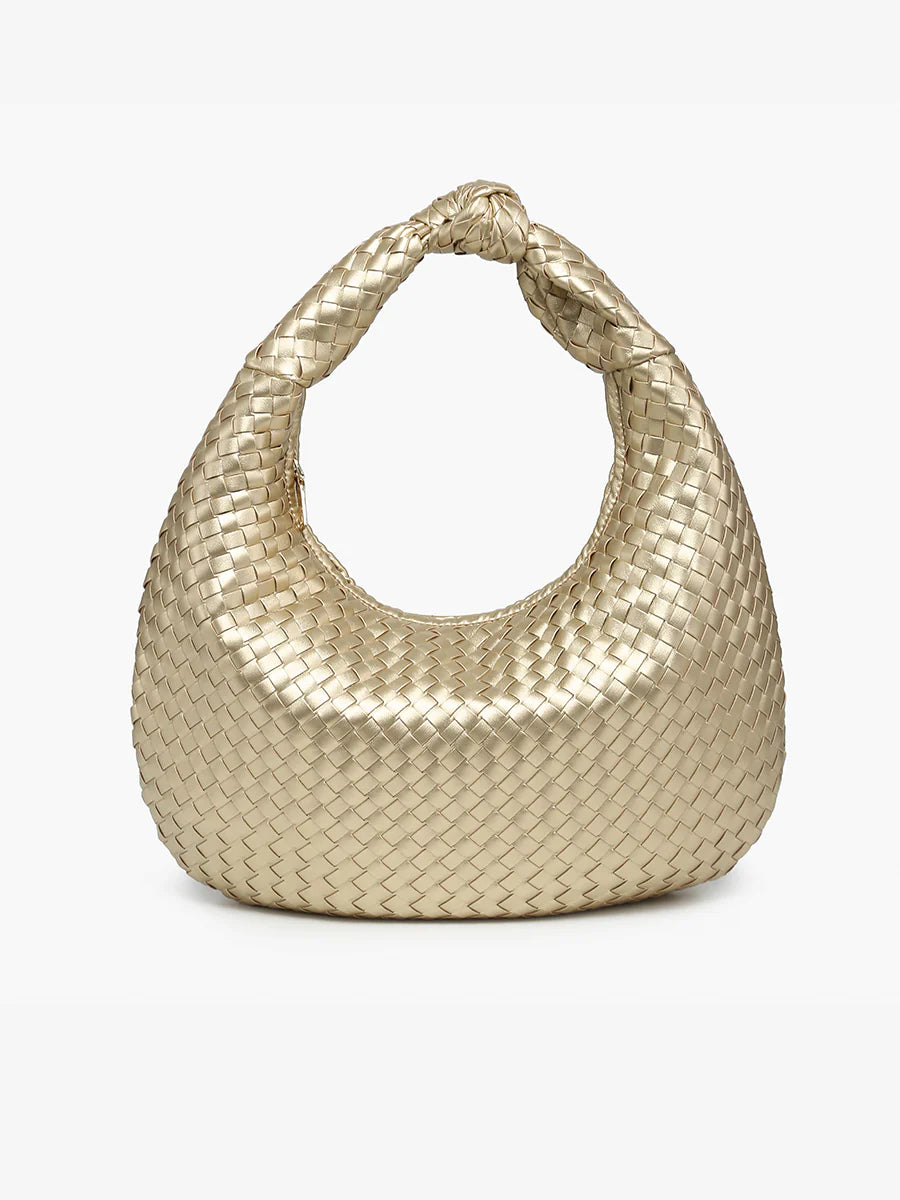 Valentina Vegan Woven Hobo in Gold