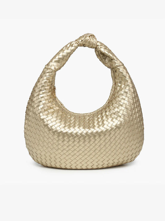 Valentina Vegan Woven Hobo in Gold