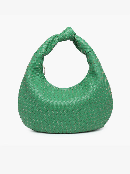 Valentina Vegan Woven Hobo in Emerald
