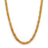 6mm Gold Plated Steel King Byzantine Chain Necklace 20"