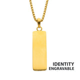 Yellow Gold Plated Steel Engravable Drop Pendant