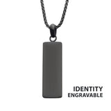 Matte Black Steel Engravable Drop Pendant