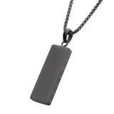 Matte Black Steel Engravable Drop Pendant