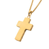 Gold Plated Steel Engravable Cross Pendant