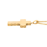 Gold Plated Steel Engravable Cross Pendant