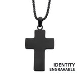 Matte Black Steel Engravable Cross Pendant