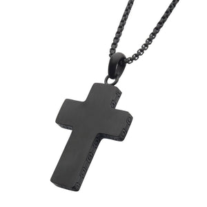 Matte Black Steel Engravable Cross Pendant