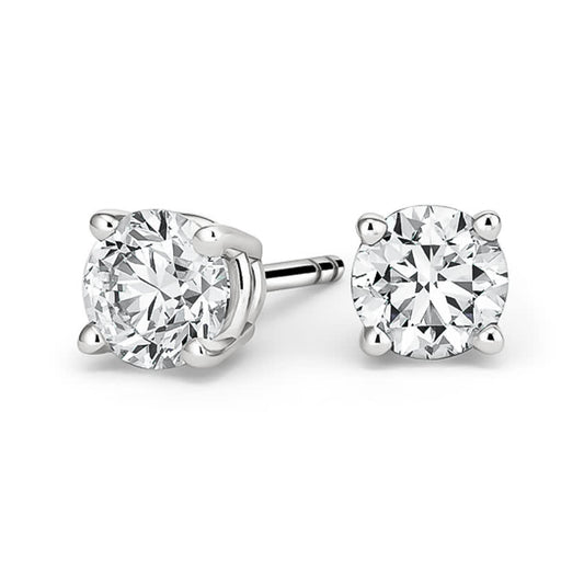 14K White Gold Lab Diamond Stud Earrings