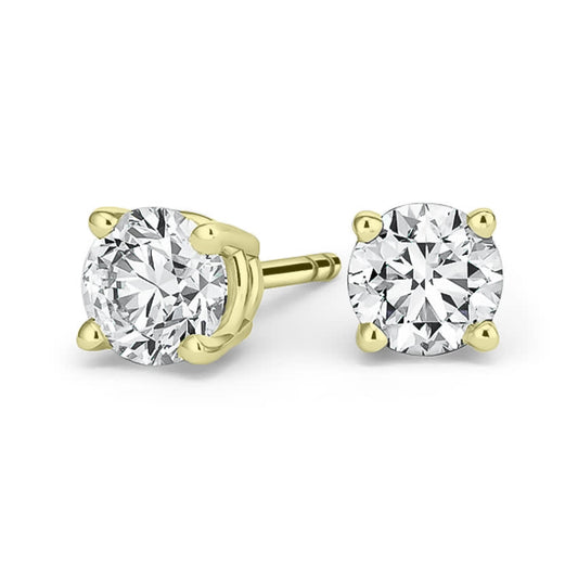 14K Yellow Gold Lab Diamond Stud Earrings