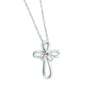 Sterling Silver Cross Cancer Pendant