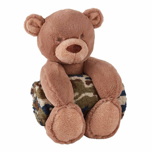 Camo Bear Plush With Blanket