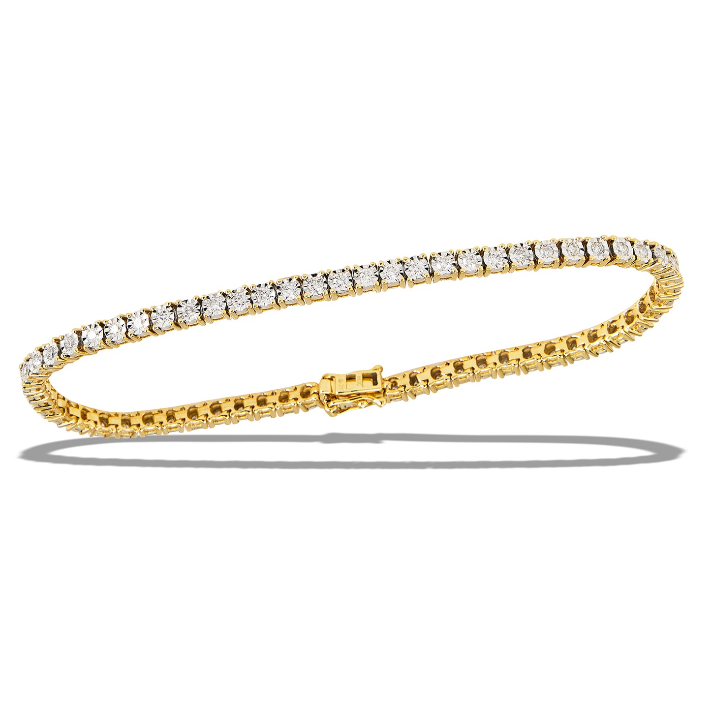 14K Yellow Gold Diamond Tennis Bracelet