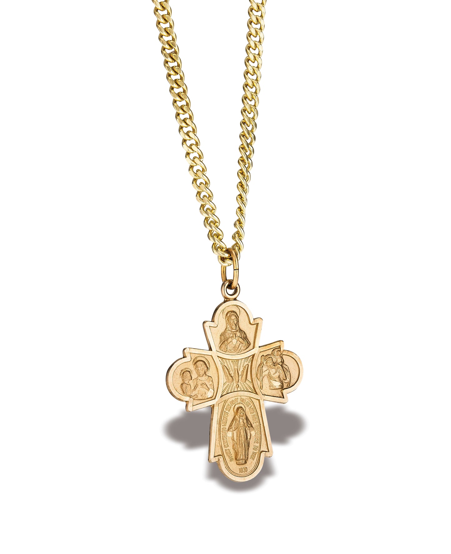 14K Gold-Filled Four Way Medal Pendant