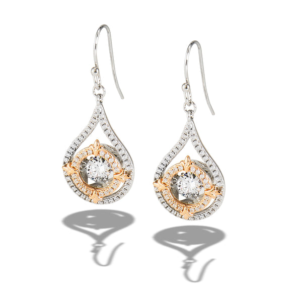 Sterling Silver & Rose Gold Plated Shimmering Earrings