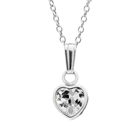 Sterling Silver Birthstone Heart Pendant