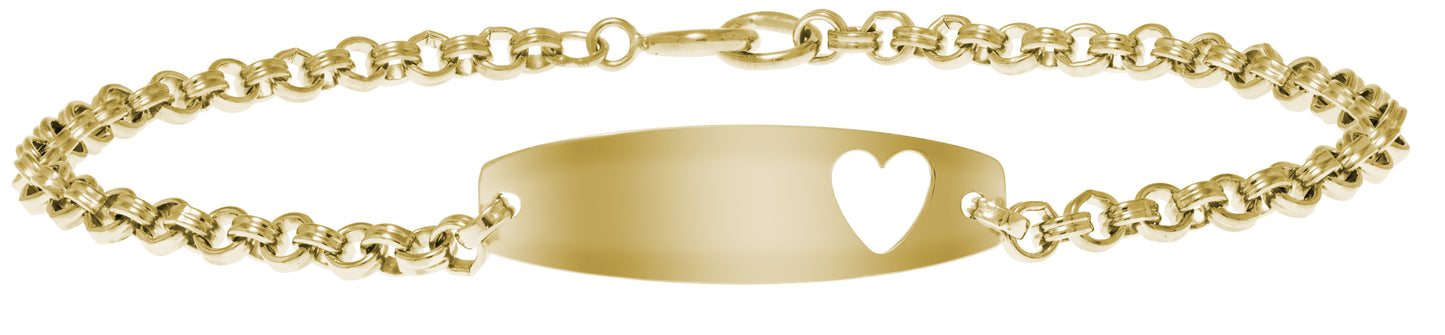 14K Gold-Filled Baby ID Heart Bracelet