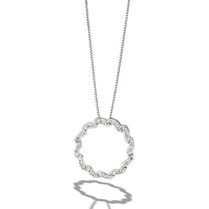 Sterling Silver Diamond Circle Pendant