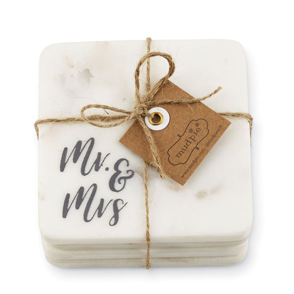 Mr. & Mrs. Marble Coaster Set