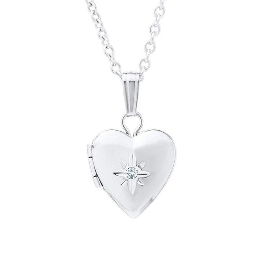 Diamond Heart Locket Pendant