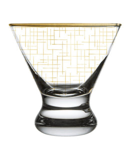 Gold Hatch Martini Glass