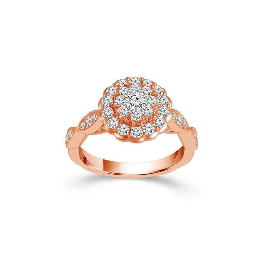 14K Rose Gold Diamond Engagement Ring