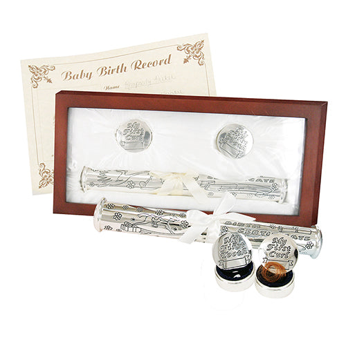 Rosewood Birth Certificate Holder & Memory Set