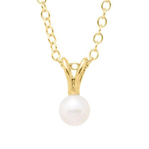 Gold-Plated White Pearl Pendant