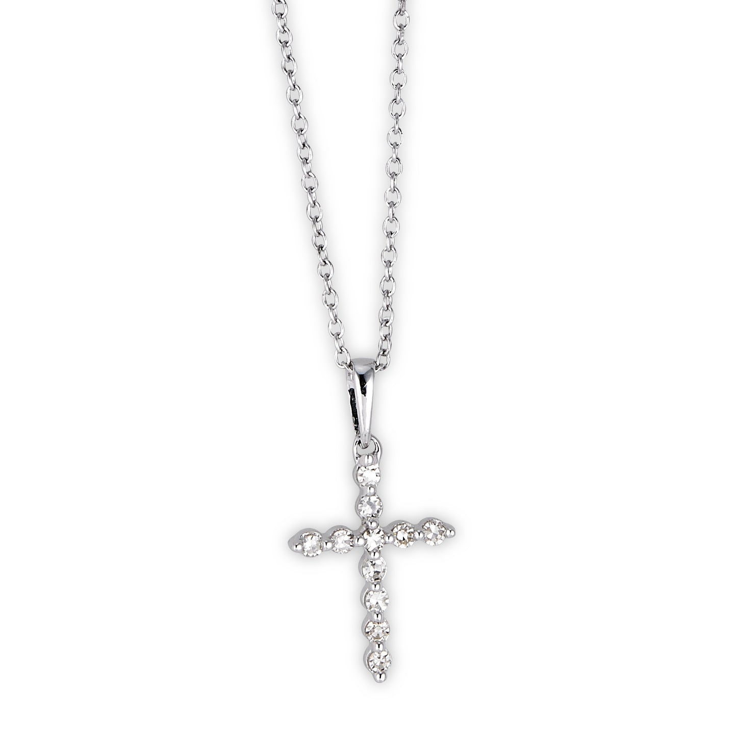 Sterling Silver Diamond Cross Pendant