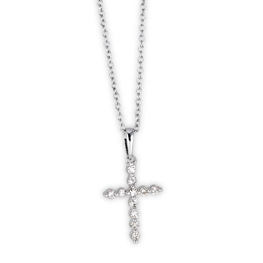 Sterling Silver Diamond Cross Pendant