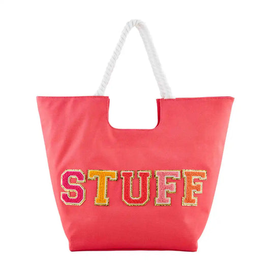 Canvas "Stuff" Patch Tote Bag