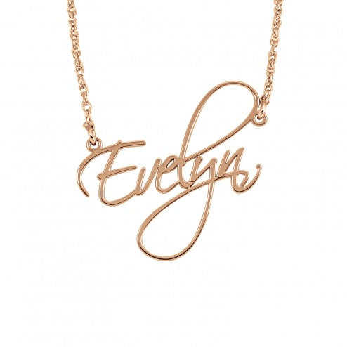 Small Calligraphy Name Necklace (10x27mm)